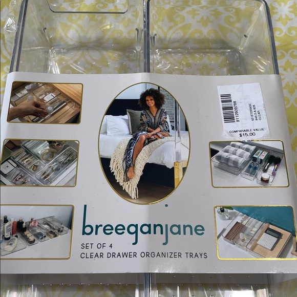 Breeganjane Other - Set of 4 Clear Drawer Organizer Trays NIP Multi-Use Storage